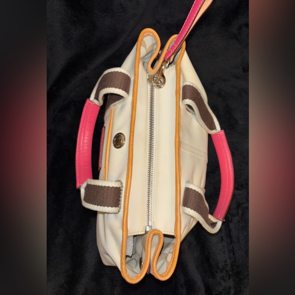 Coach L2K-5078 Canvas Top Handle Bag White & Pink - Picture 4 of 12